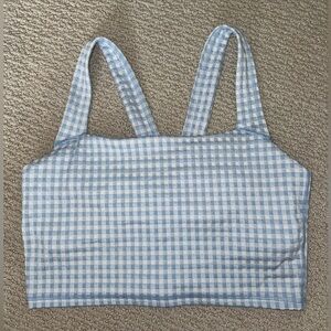 Offline by Aerie Blue Gingham Crop Top